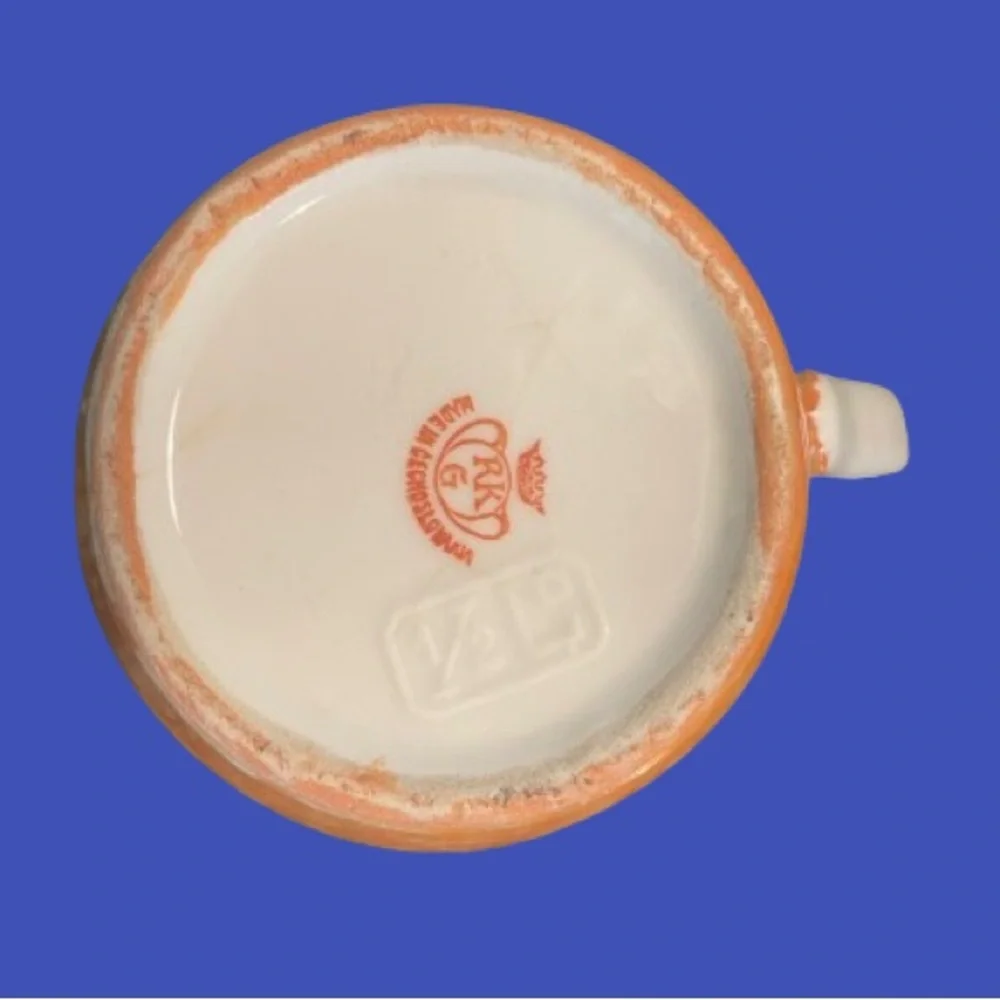 RKG orange lusterware‎ jug, made in Czechoslovakia